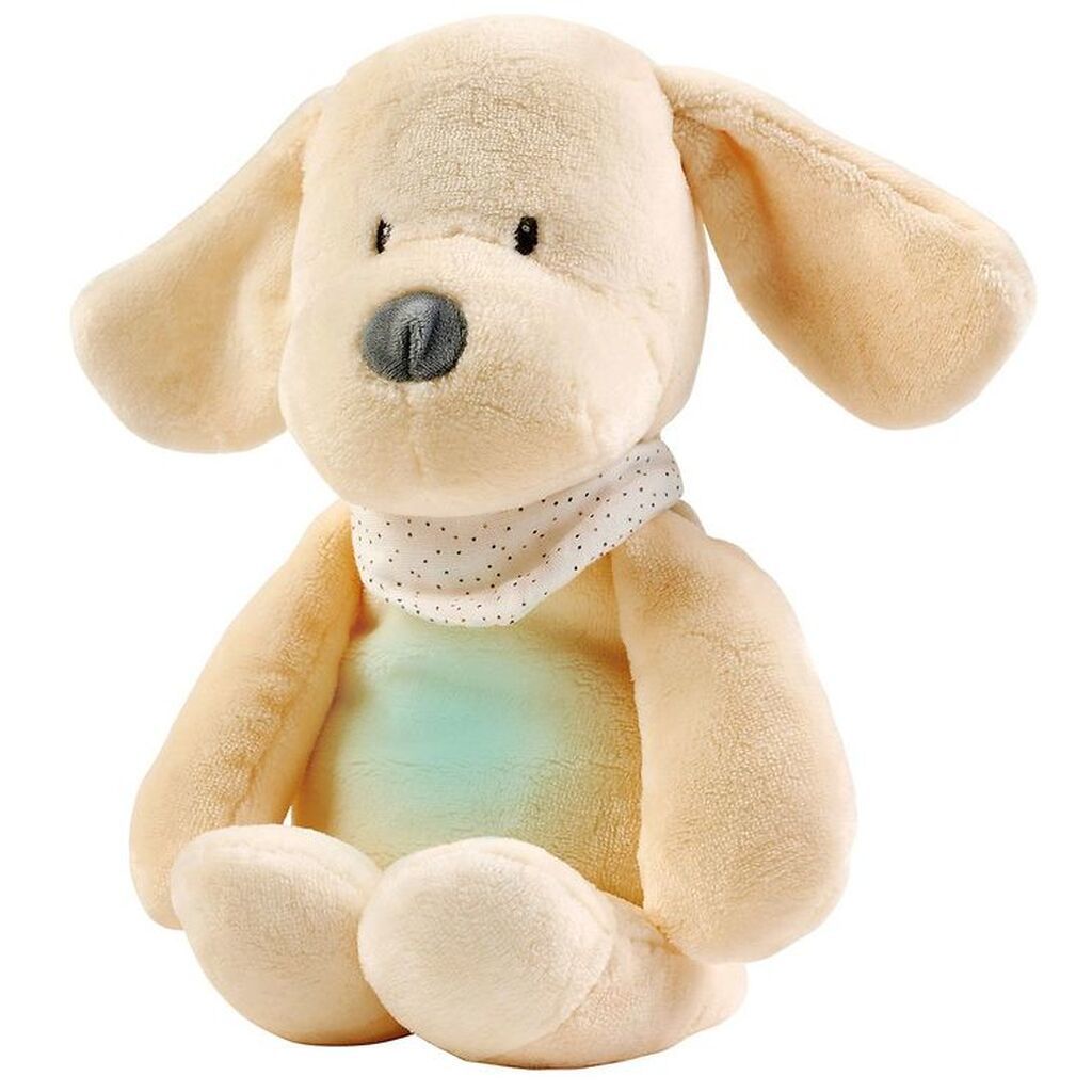 Nattou Sovebamse m. Natlys/Lyd - Sleepy Dog - 30 cm - Vanilla