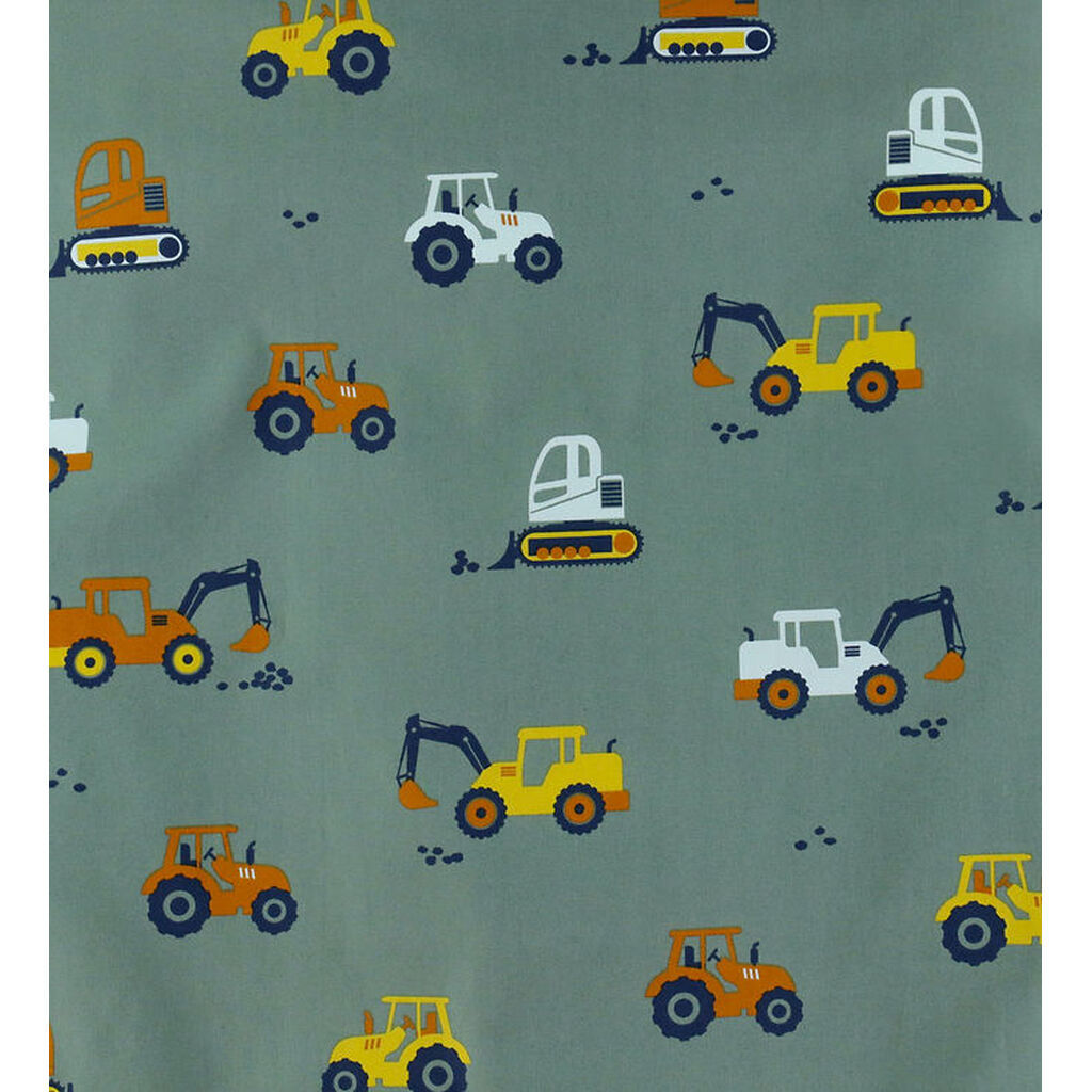 Nørgaard Madsens Sengetøj - Poplin - Baby - Grøn m. Biler