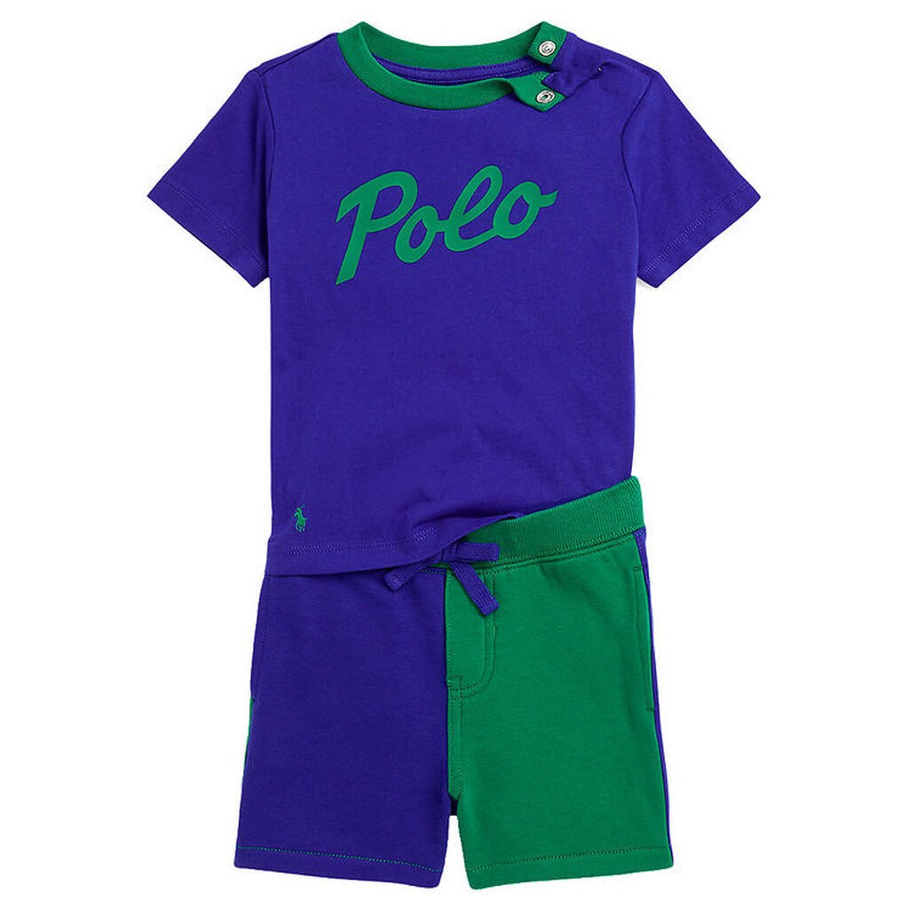Polo Ralph Lauren T-shirt/Sweatshorts - Classics - Blå/Grøn