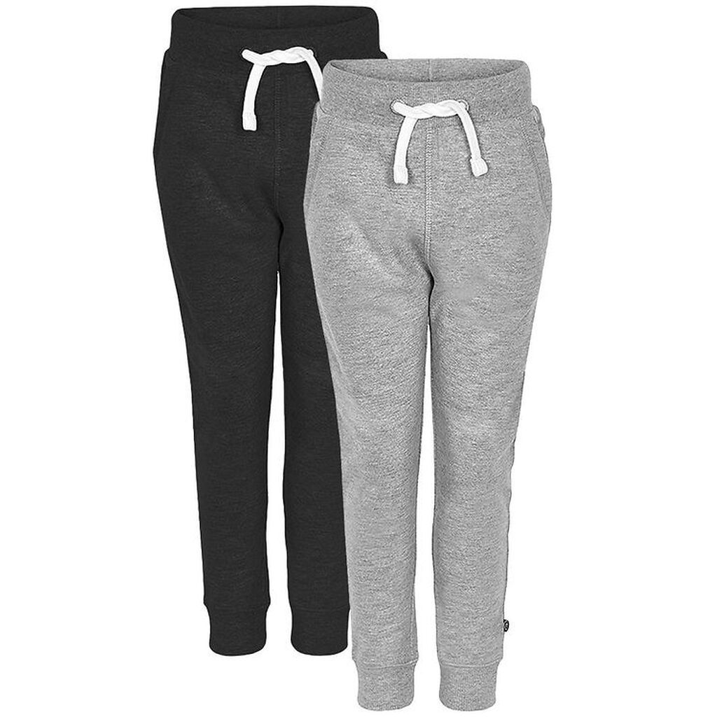Minymo Sweatpants - 2-pak - Sort/Gråmeleret