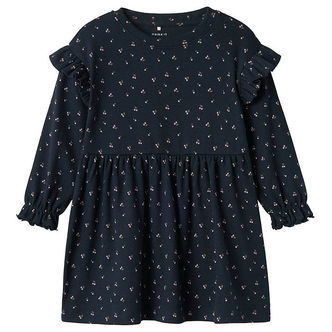 Name It Kjole - Rib - NmfBebeth - Navy Blazer m. Kirsebær