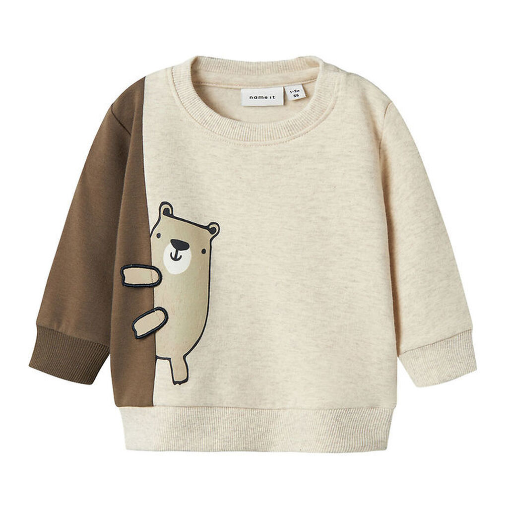Name It Sweatshirt - NbmTonno - Peyote Melange m. Print
