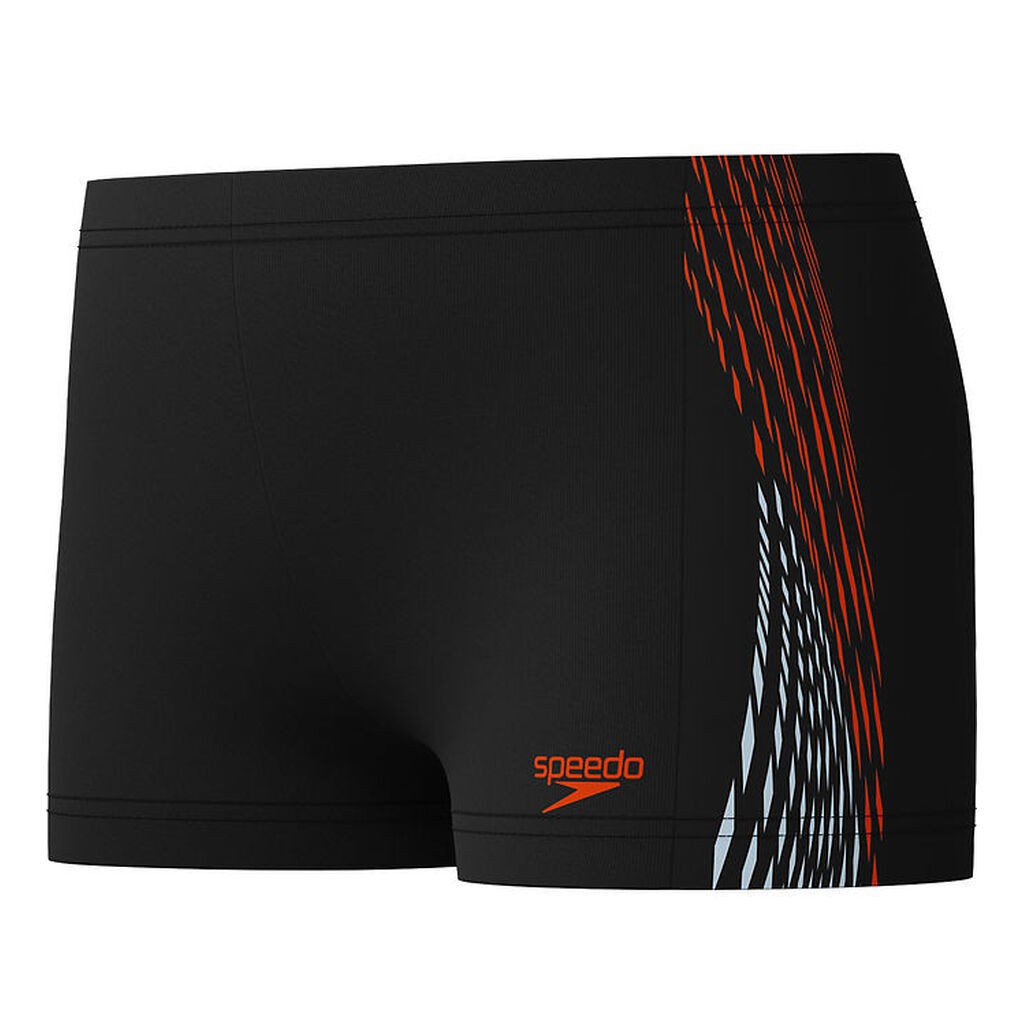 Speedo Badebukser - Plastisol Placement - Sort m. Orange