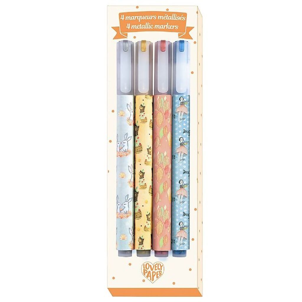 Djeco Tuscher - 4 stk. - Multifarvet m. Metallic