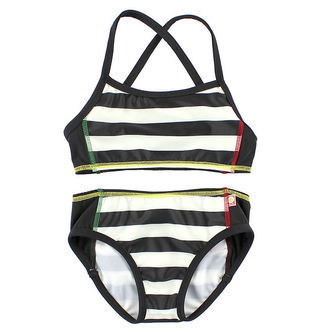 Katvig Classics Bikini - UV60 - Sort/Hvidstribet