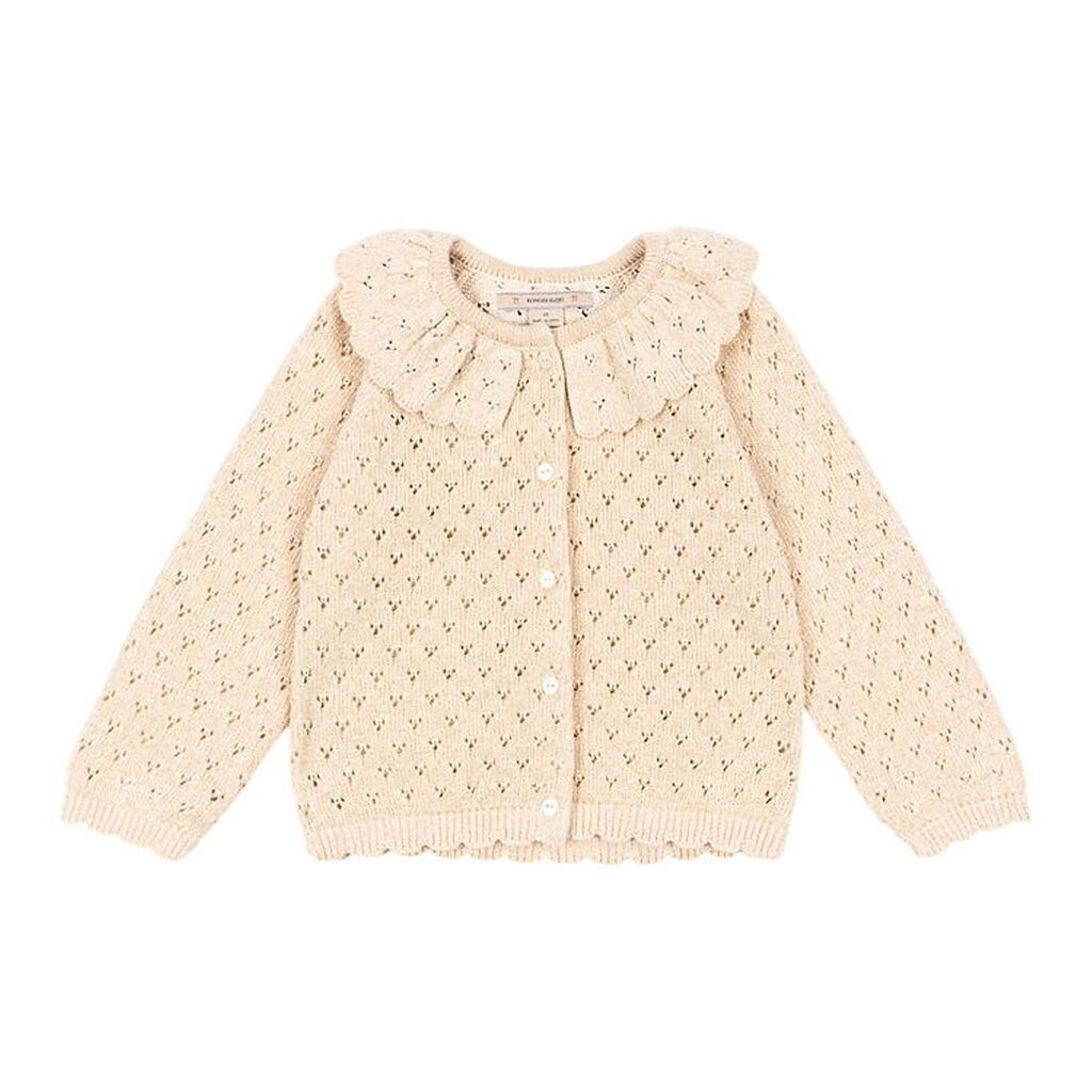 Konges Sløjd Cardigan - Strik - Buttercream m. Hulmønster