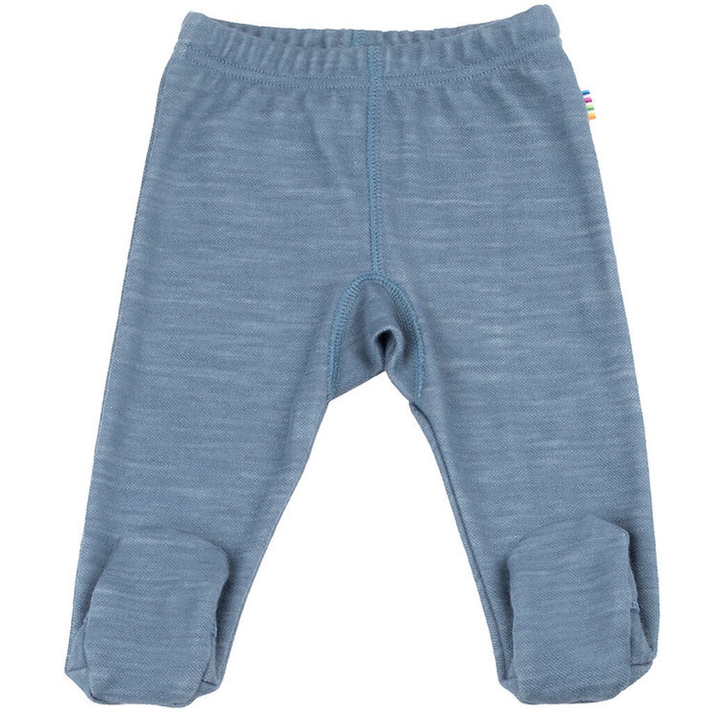 Joha Leggings m. Fødder - Uld/Bambus - Blå