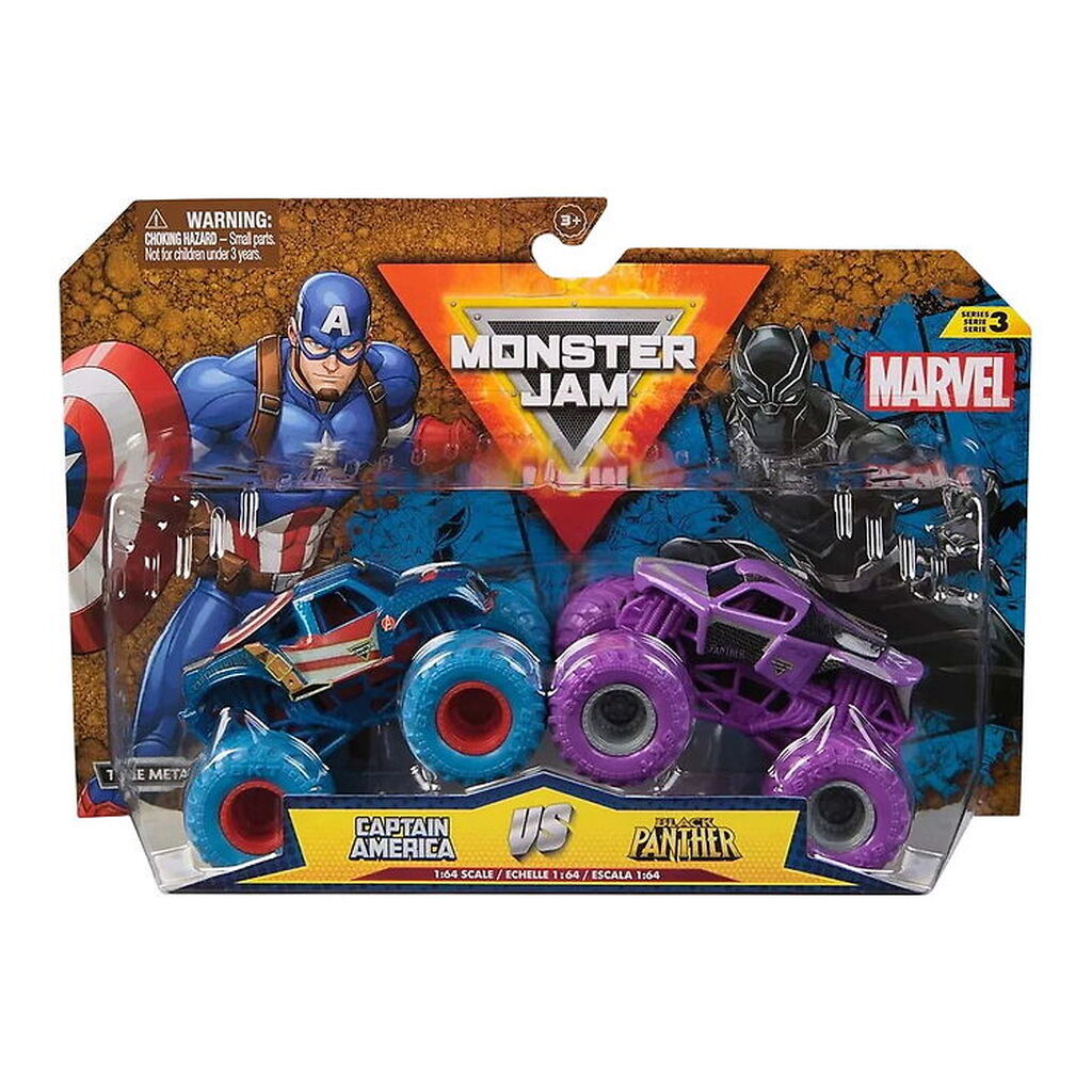 Monster Jam Truck - 1:64 - Marvel - 2-pak - Captain America vs B