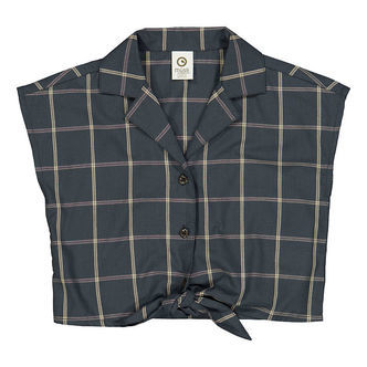Müsli Skjorte - Check Crop - Night Blue/Cashmere