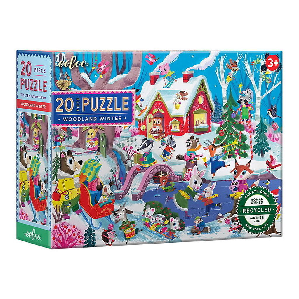 Eeboo Puslespil - 20 Brikker - 28x38 cm - Woodland Winter