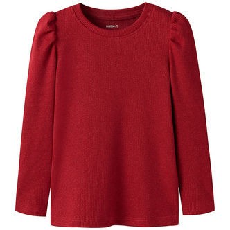 Name It Bluse - Rib - NmfSiclo - Glitter - Jester Red