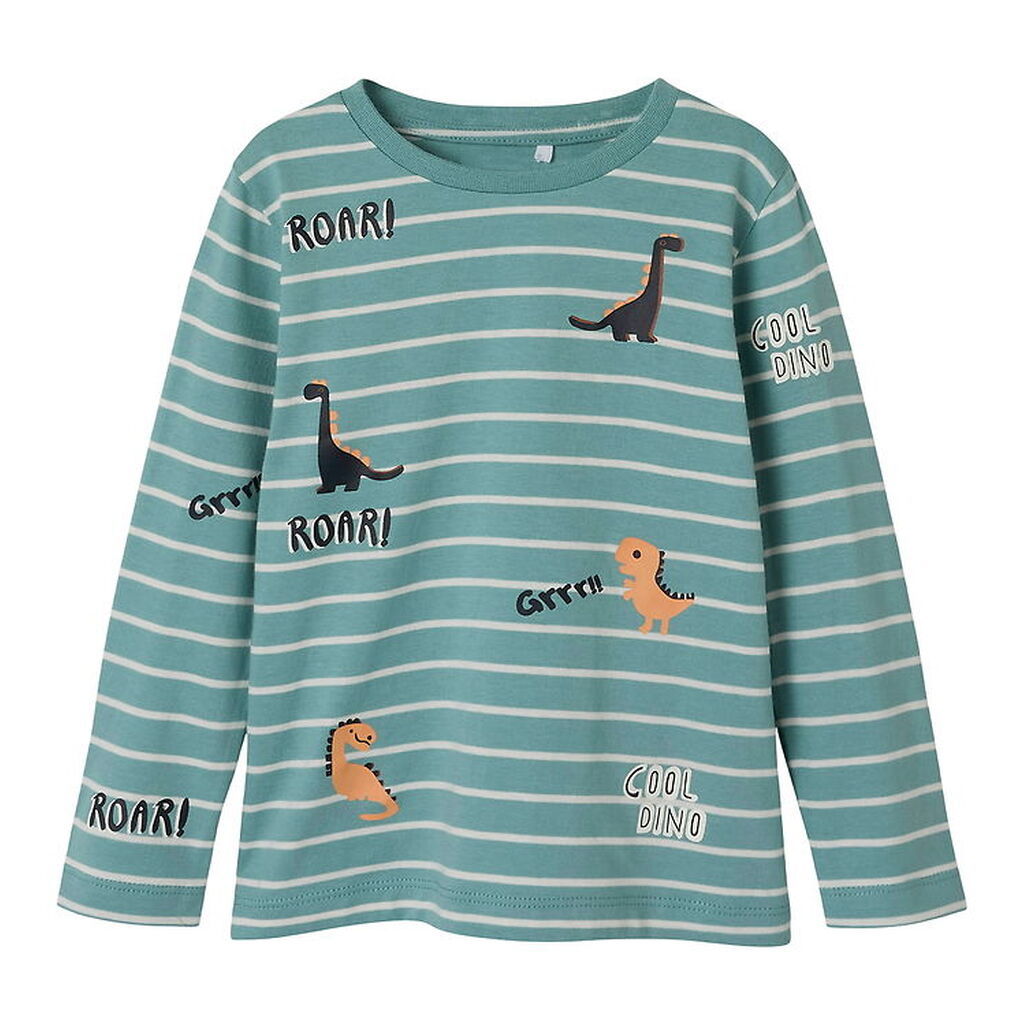 Name It Bluse - NmmPtenne - Mineral Blue m. Dinoer