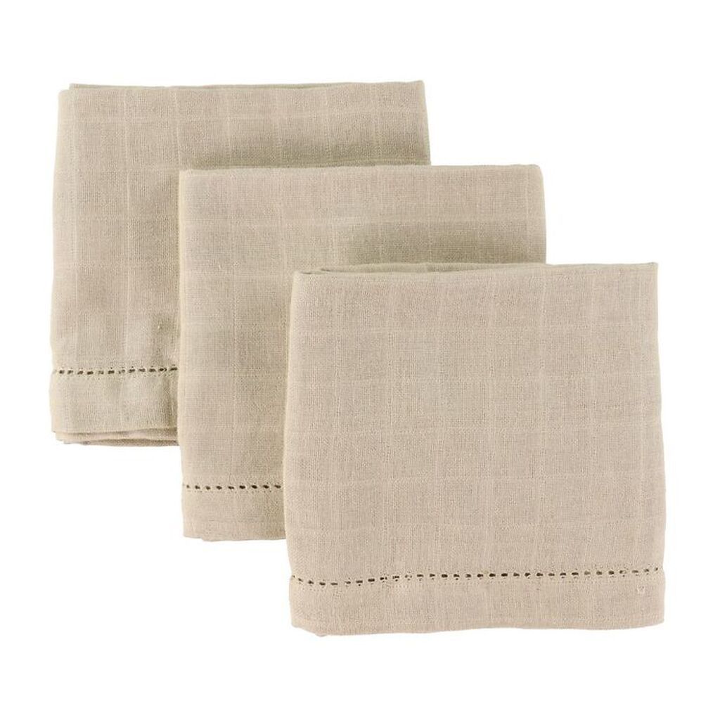 Pine Cone Stofbleer - 70x70 cm - 3-pak - Edith - Oatmeal