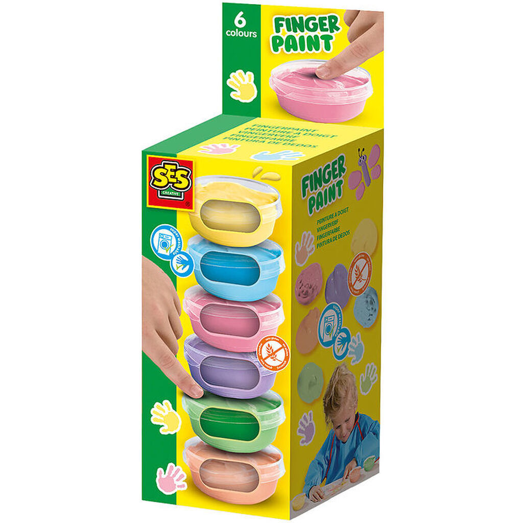 SES Creative - Fingermaling - 6x45ml - Pastelfarver