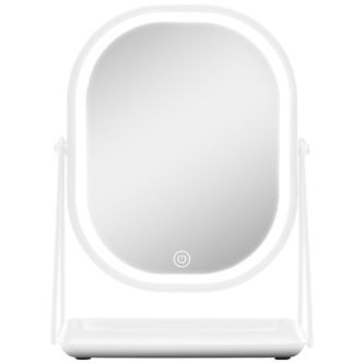 Gillian Jones Bordspejl - Oval - LED/Bakke - Hvid