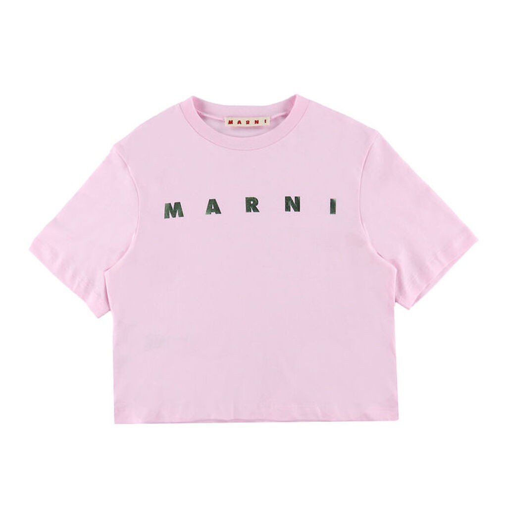 Marni T-shirt - Cropped - Soft Pink m. Print