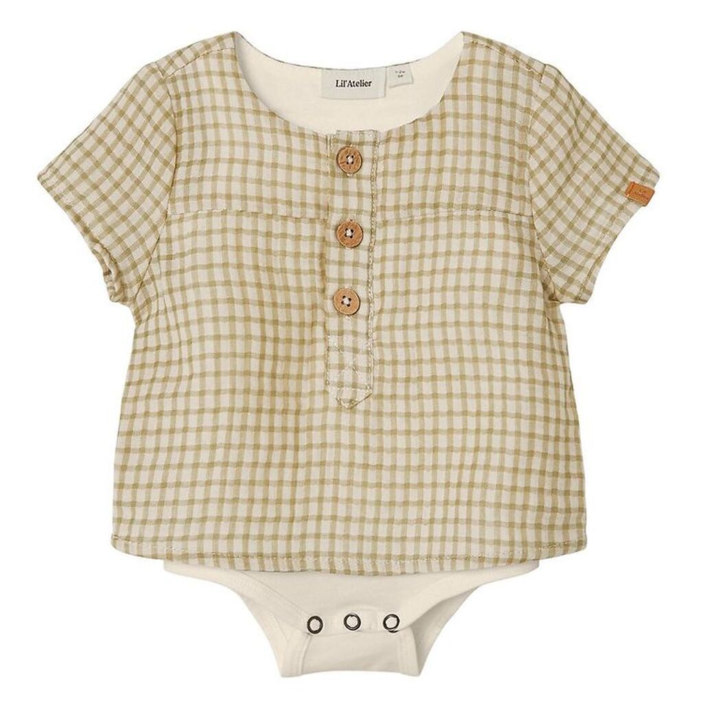 Lil' Atelier Skjortebody k/æ - NbmHanson - Sage m. Tern