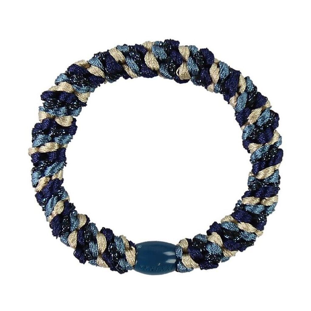 Kknekki Hårelastik - Navy/Beige/Petroleum