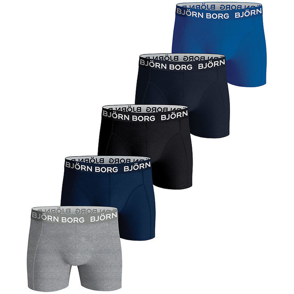 Björn Borg Boxershorts - 5-pak - Blå/Sort/Grå