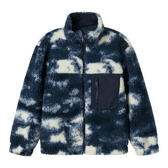 Name It Fleecejakke - Teddy - NkmMilou - Navy Blazer m. Mønster