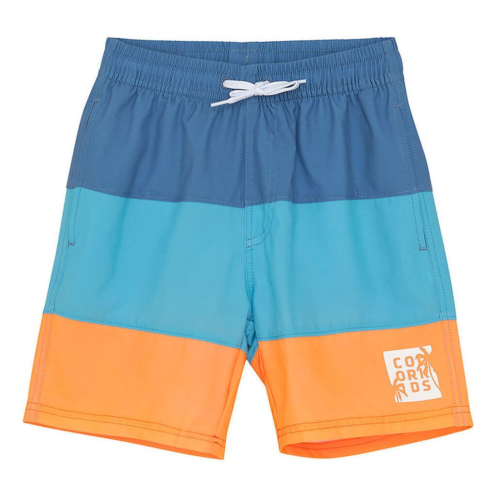 Color Kids Badeshorts - Colorblock - River Blue