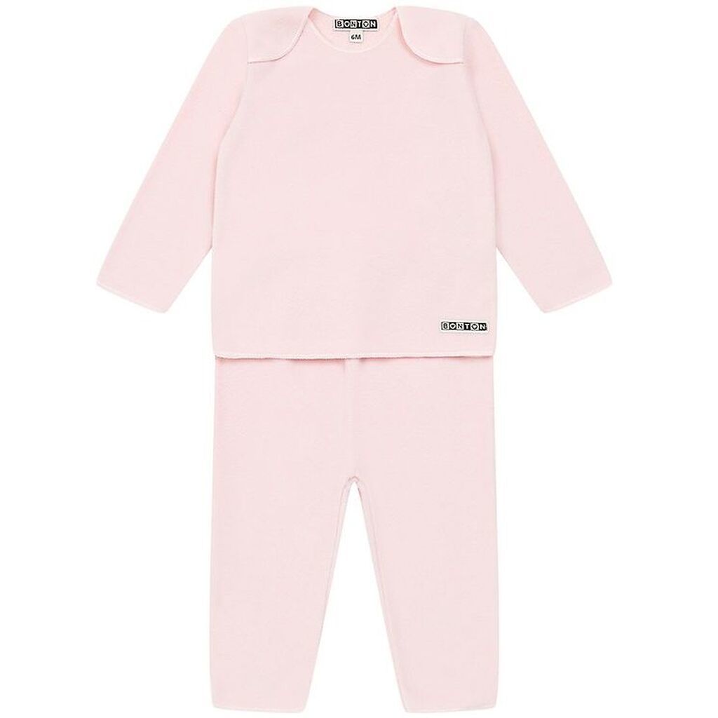 Bonton Sæt - Fleecetrøje/Fleecebukser - Rose