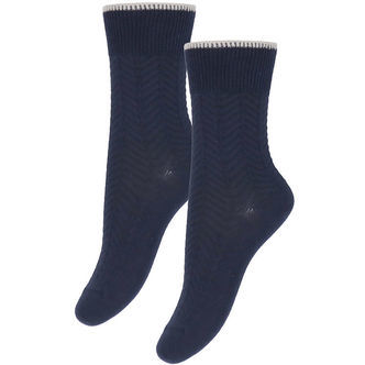 FUB Strømper - 2-pak - Herringbone - Dark Navy
