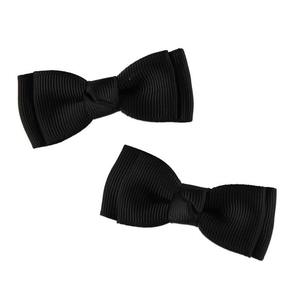 By Stær Hårsløjfe - Double Bow - 2-pak - 6 cm - Sort