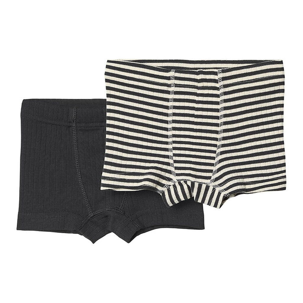 Wheat Boxershorts - 2-pak - Rib - Louis - Navy Rib Stripe