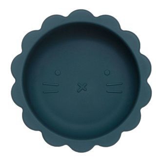 Petit Monkey Skål m. Sugekop - Silikone - Lion - Balsam Blue