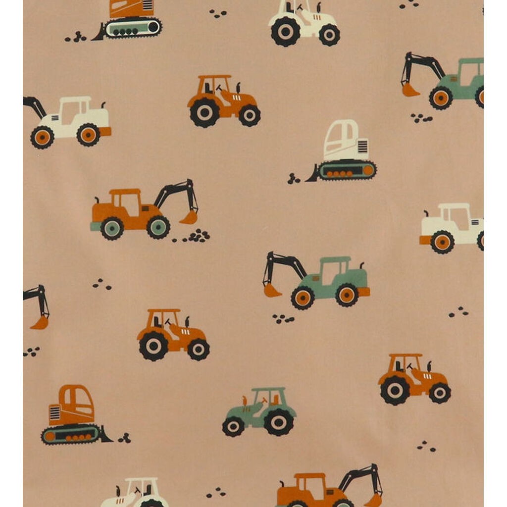 Nørgaard Madsens Sengetøj - Poplin - Voksen - Sand m. Maskiner