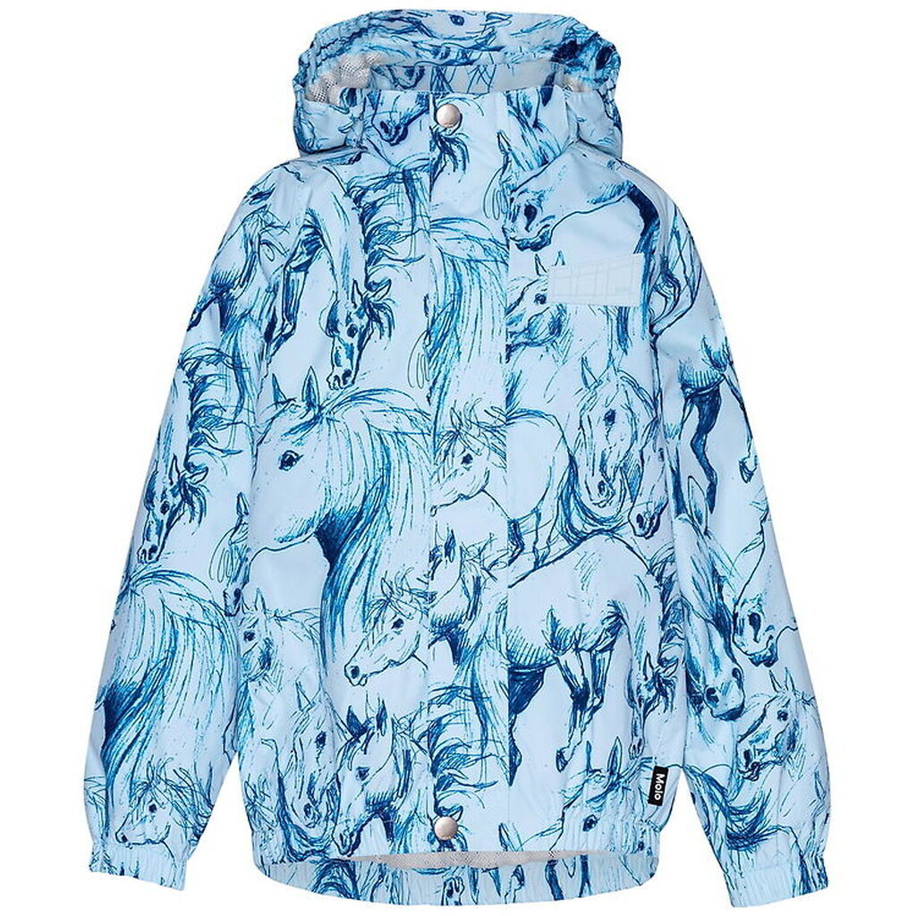 Molo Regnjakke - PE - Waiton - Sky Blue Horses