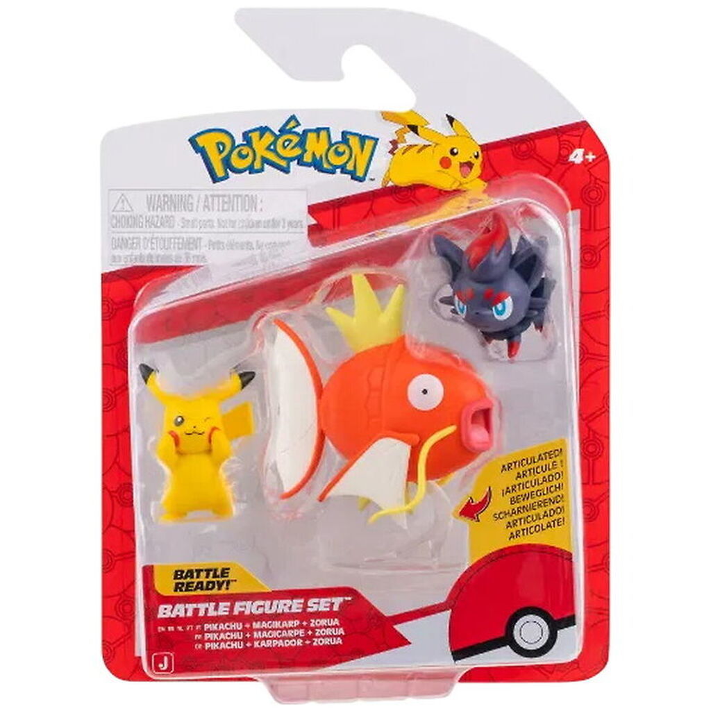 Pokémon Figurer - Battle Figure - Pikachu/Magikarp/Zorua
