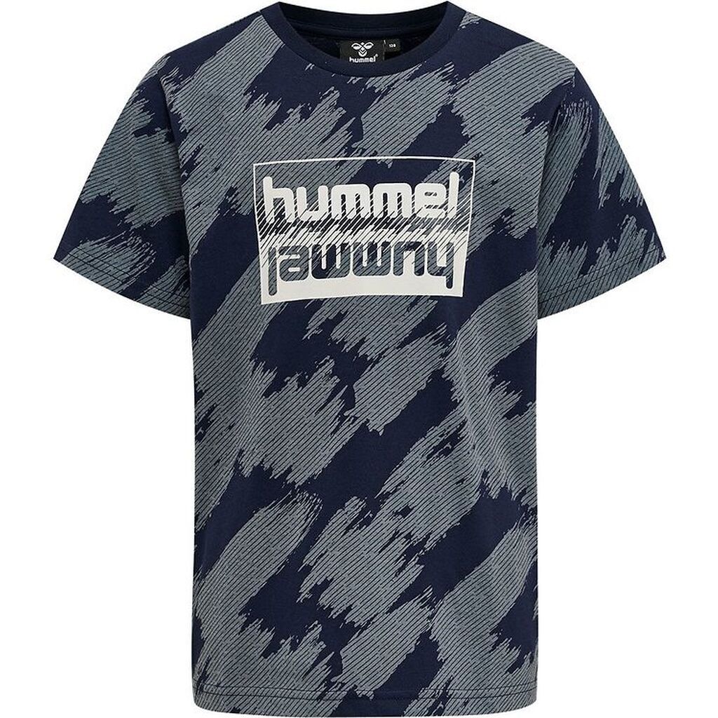 Hummel T-shirt - hmlZion - Black Iris/Støvet Blå