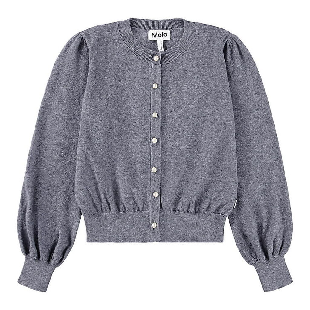 Molo Cardigan - Strik - Uld/Bomuld - Guinevere - Grey Melange