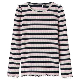 Name It Bluse - Rib - NmfBalisa - Dark Sapphire m. Striber/Glimm