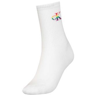 Calvin Klein Strømper - Rib - Pride - Hvid m. Logo