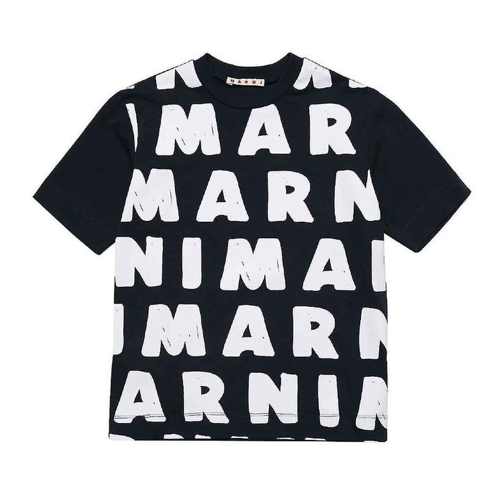 Marni T-shirt - Sort m. AOP Logo