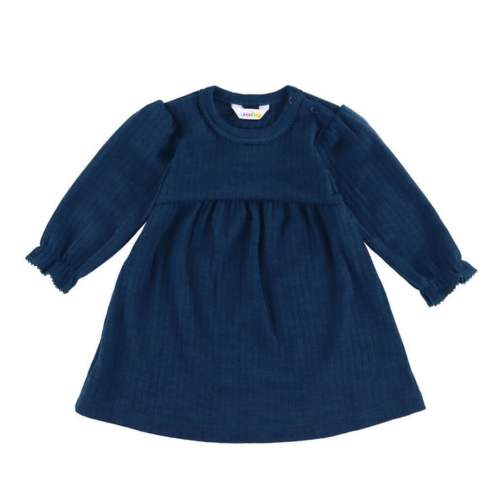 Joha Kjole - Uld - Rib - Mørk Turkis