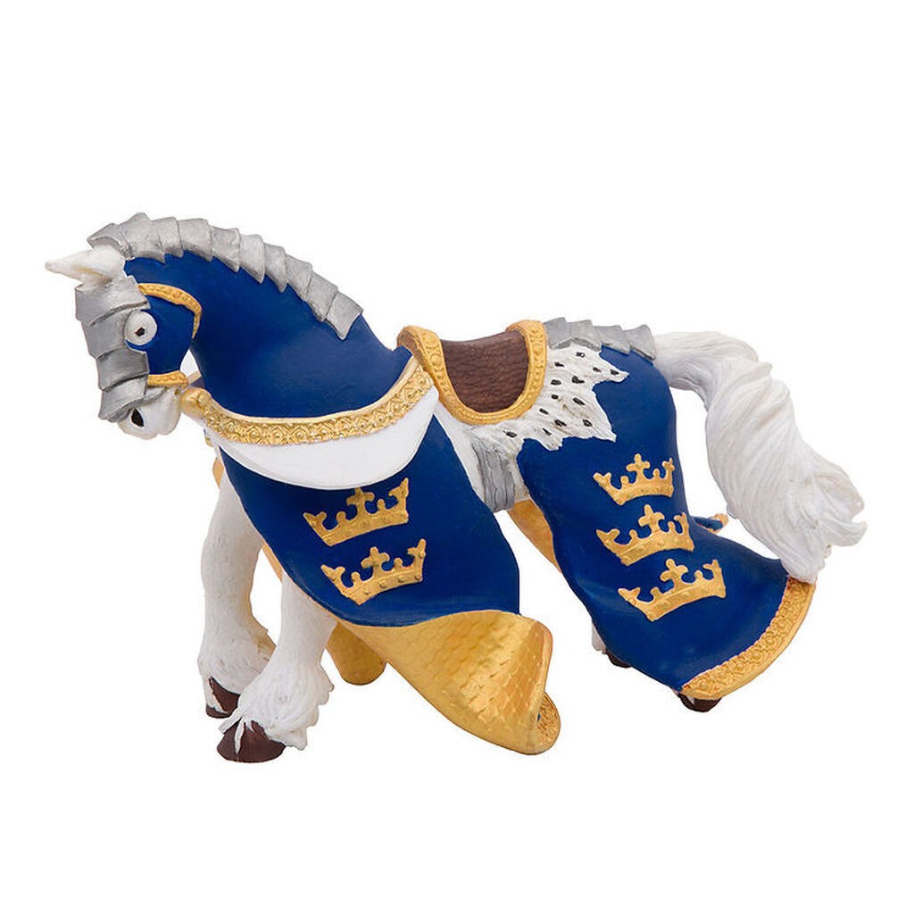 Papo Blå Kong Arthurs Hest - H:14 cm