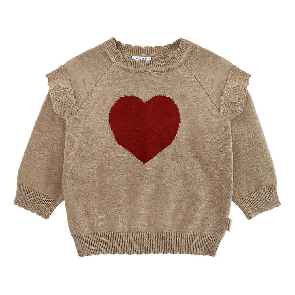 Hust and Claire Bluse - Strik - HCPippa - Biscuit m. Hjerte