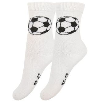 Fuzzies Strømper - 2-Pak - Hvid m. Fodbolde