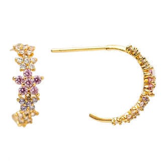 MillaVanilla Øreringe - Blomster - Pastel/Guld