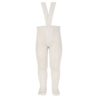 Condor Strømpebukser m. Seler - Rib - Beige