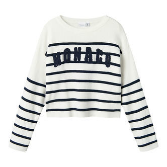 Name It Bluse - Strik - NkfDinilla - Navy Blazer m. Striber