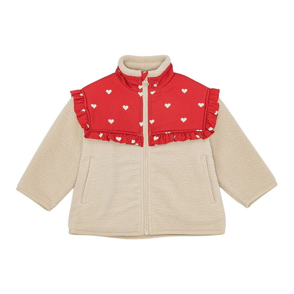 Flöss Fleecejakke - Ellen - Poppy Red/Soft White