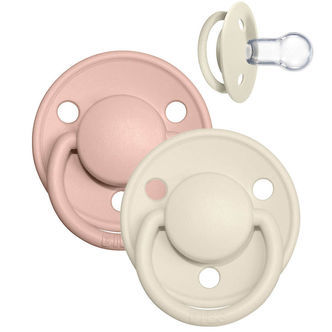 BIBS De Lux Sutter - Onesize - 2-pak - Rund - Ivory/Blush