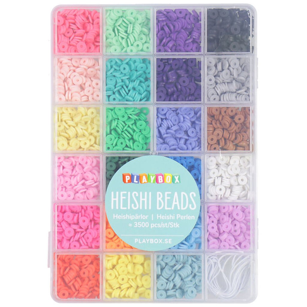 Playbox Perler - Heishi Perler I Opbevaringsæske - 3500 stk.
