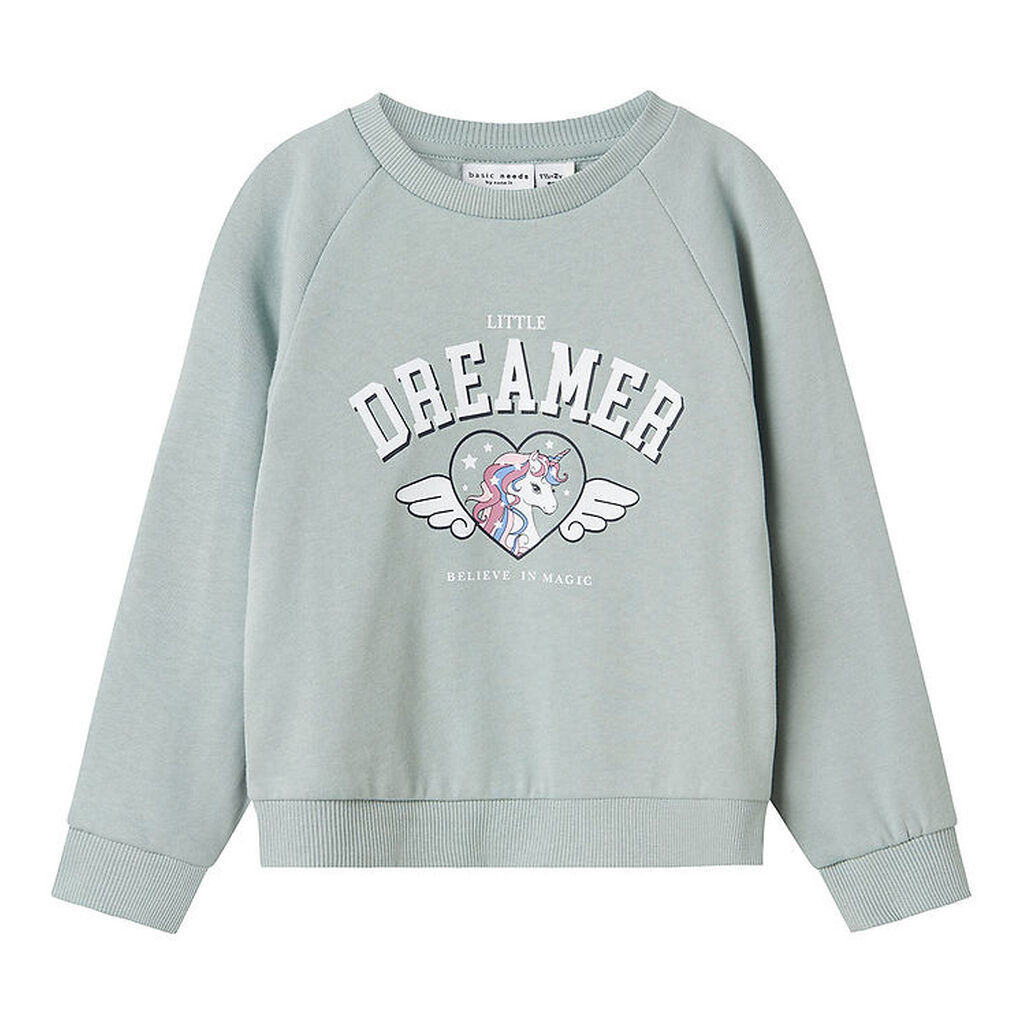 Name It Sweatshirt - Dreamer - NmfVenus - Gray Mist m. Print