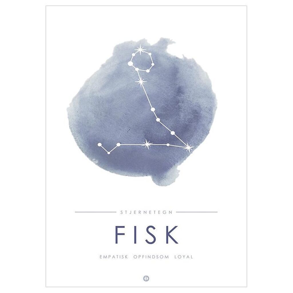 Citatplakat Plakat - A3 - Stjernebillede - Fisk - Blå